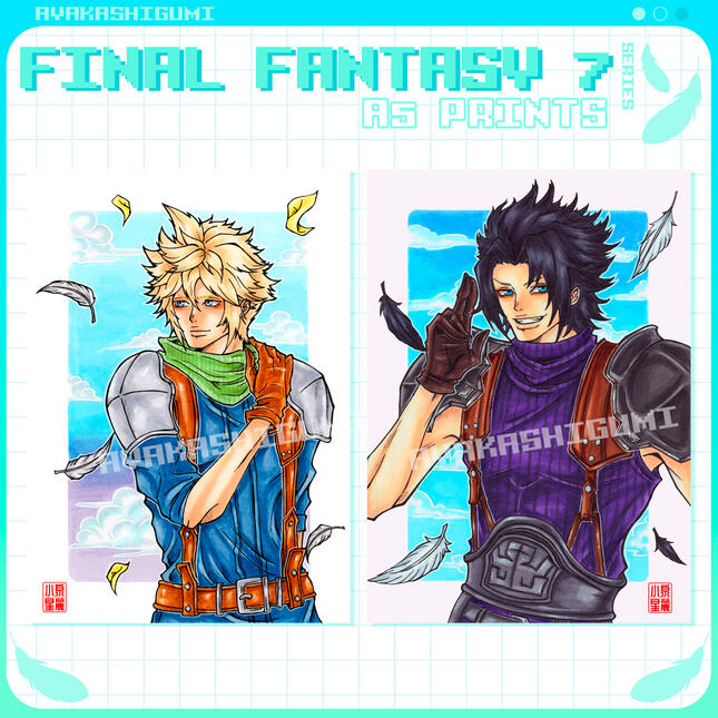 FF7 CRISIS CORE A5 prints FF7 CRISIS CORE A5 prints