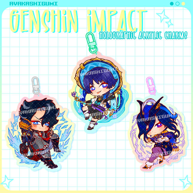 GENSHIN holographic acrylic charms vol.3