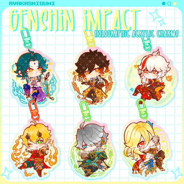 GENSHIN holographic acrylic charms vol.2 GENSHIN holographic acrylic charms vol.2