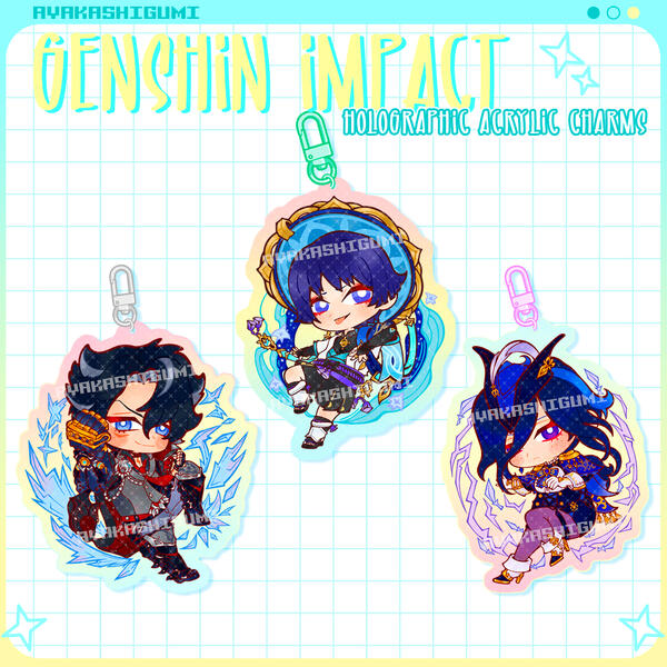 GENSHIN holographic acrylic charms vol.3